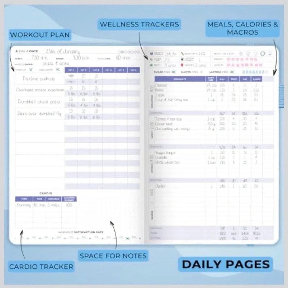 Clever‎ Fox Fitness & Food Journal Nutrition & Workout Planner Exercise Log Book